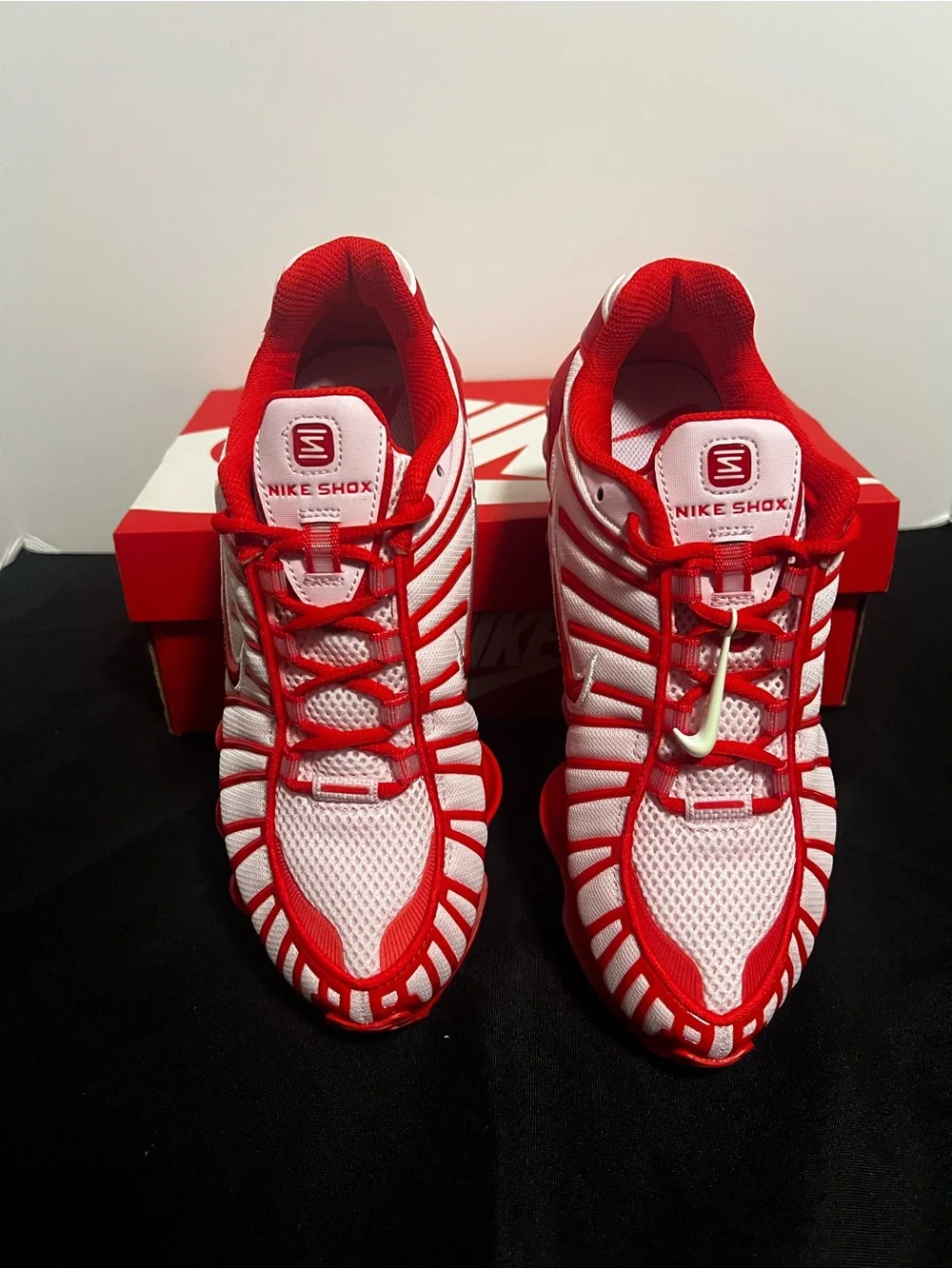 Nike Kids Red and White Shox Mesh Sneakers